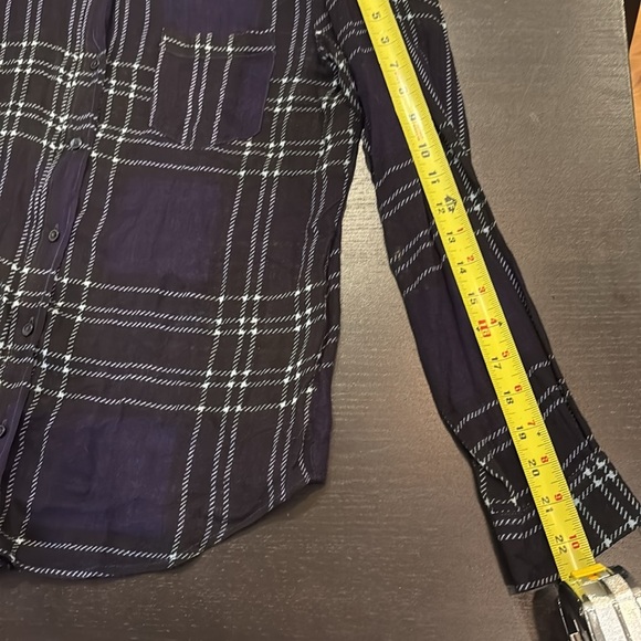 MANGO MNG Collection super soft semi sheer plaid missing fabric tag size 4 - Picture 5 of 5